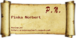 Pinka Norbert névjegykártya